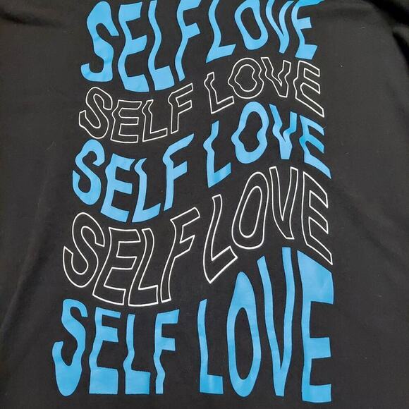 BP Nordstrom Men's Self Love Graphic Black Sweatshirt Hoodie - Picture 2 of 8